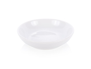 white ceramic empty bowl on white background