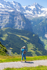 Fototapeta premium View of the Swiss Alps near the city of Lauterbrunnen. Switzerland.