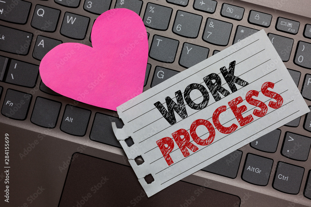 Fototapete word writing text work process. business concept for standard procedures how to handle a particular 