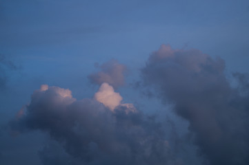 Beautiful clouds in blue sky, nice scenery and background