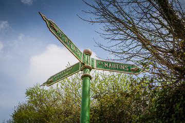 sign post on the island of jersey