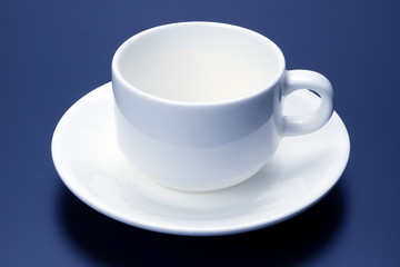 Obraz na płótnie Canvas empty white Cup with saucer for coffee.