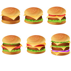 Hamburger and cheeseburger illustration  vector