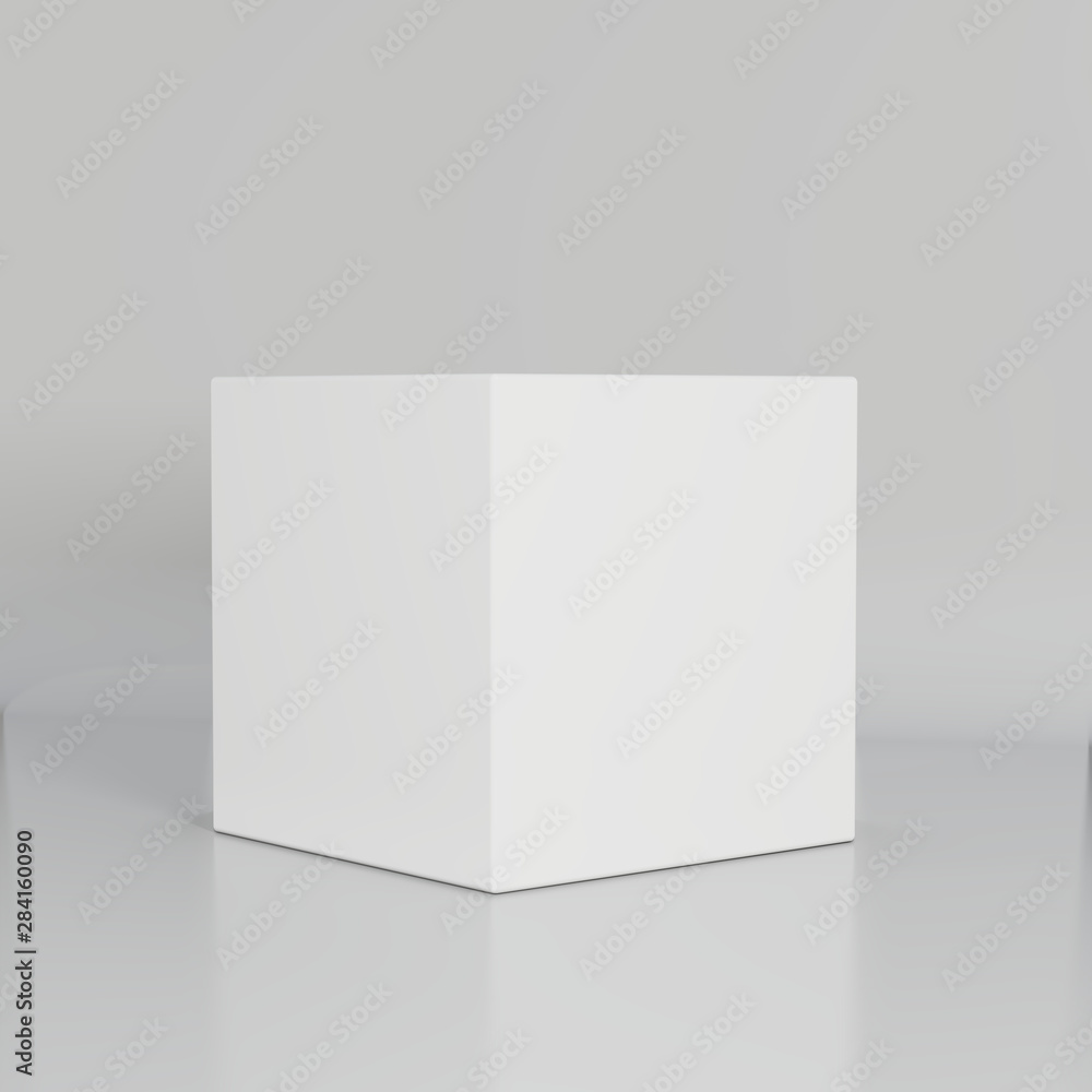 Poster empty room with a pedestal for presentation. 3d rendering