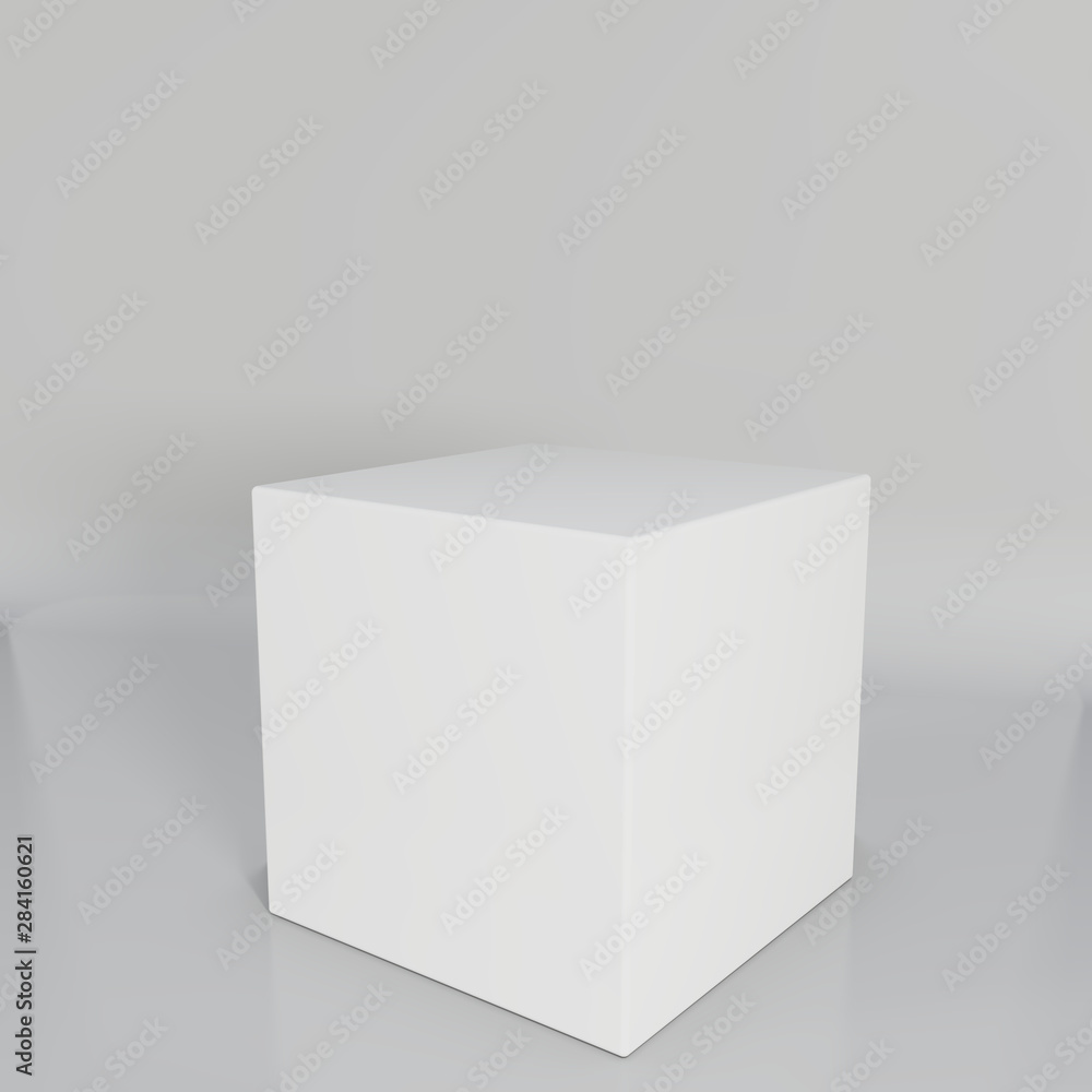 Poster empty room with a pedestal for presentation. 3d rendering