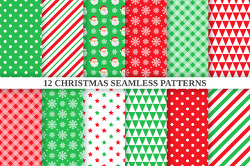 Christmas seamless pattern. Vector illustration. Xmas, new year geometric texture.