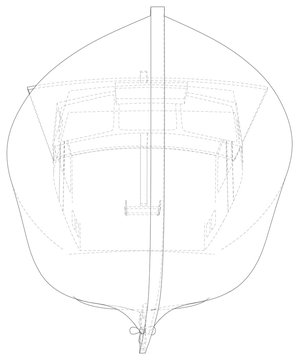 recommend clip art: Boat line. EPS10 format. Wire-frame Vector created of 3d.