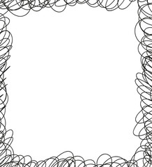 Abstract сhaotic texture. Monochrome wallpaper. Hand drawn dinamic scrawls. Black and white illustration