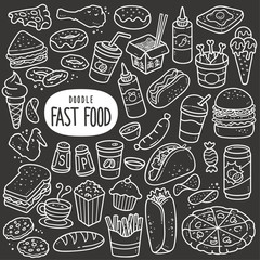 Fast Food Chalkboard Illustration.