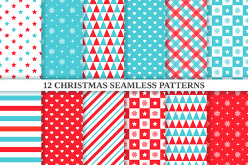 Christmas seamless pattern. Vector illustration. Xmas, new year geometric texture.