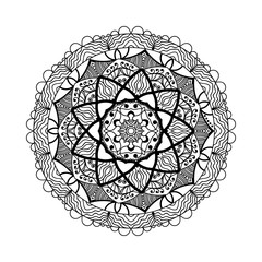 Mandala. Ethnic decorative elements. Hand drawn background. Islam, Arabic, Indian, ottoman motifs.