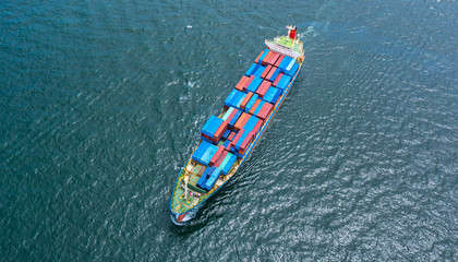 Container Ship Vessel Cargo Carrier. import export logistic and export products worldwide
