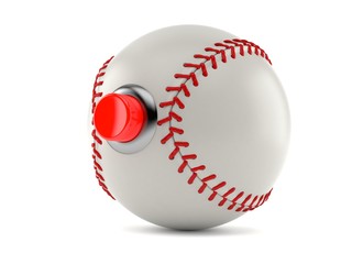 Baseball ball with push button