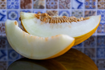 Close de Melão fatiado