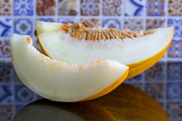 Close de Melão fatiado