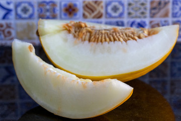 Close de Melão fatiado