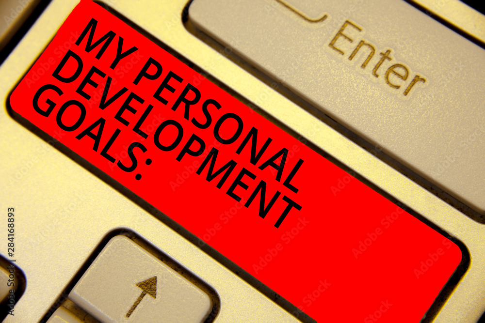 Poster word writing text my personal development goals. business concept for desires wishes career business