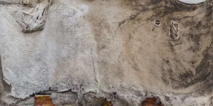 old dirty ragged burlap, Leaky, Frayed, coarse cloth,