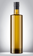 Glass bottle on background. 