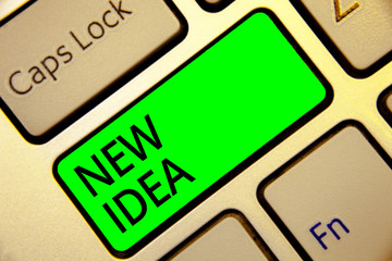 Word writing text New Idea. Business concept for A thought or conception refer to a product of...