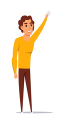 Young handsome man flat vector illustration