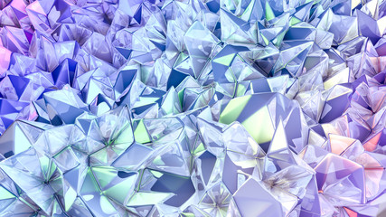 Obraz premium Crystal triangle background. 3d illustration, 3d rendering.