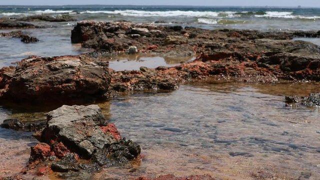 rocky coast of the sea