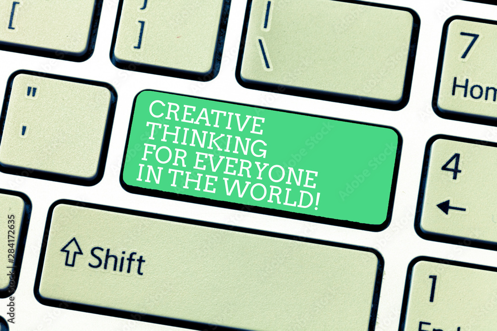 Poster word writing text creative thinking for everyone in the world. business concept for spread creativit