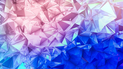 Crystal triangle background. 3d illustration, 3d rendering.