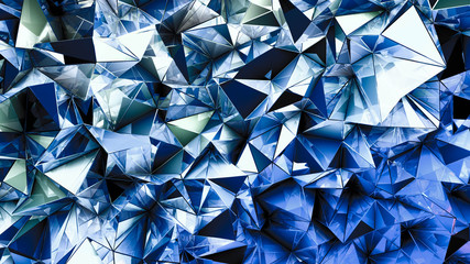 Crystal triangle background. 3d illustration, 3d rendering.
