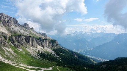 Obraz premium Wanderung im Rosengarten, Dolomiten Südtirol, Hochgebirge