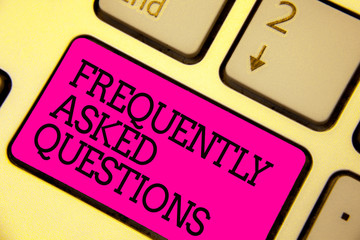 Word writing text Frequently Asked Questions. Business concept for inquries that been informed more...
