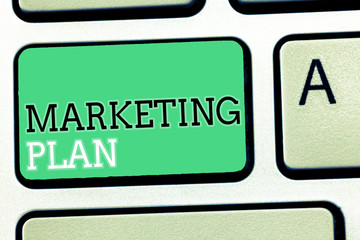 Text sign showing Marketing Plan. Conceptual photo Comprehensive document of business activities and advertising.