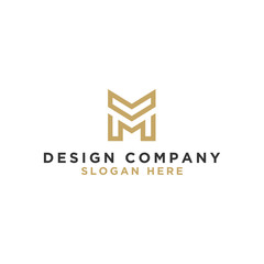 M. Logo Initial Letter Design. - Vector