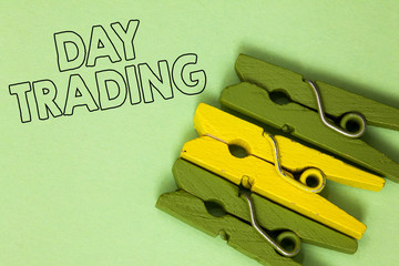 Text sign showing Day Trading. Conceptual photo securities specifically buying and selling...