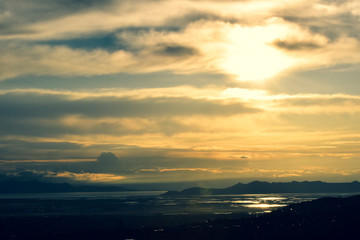 Fototapeta premium Sunset over Salt Lake City