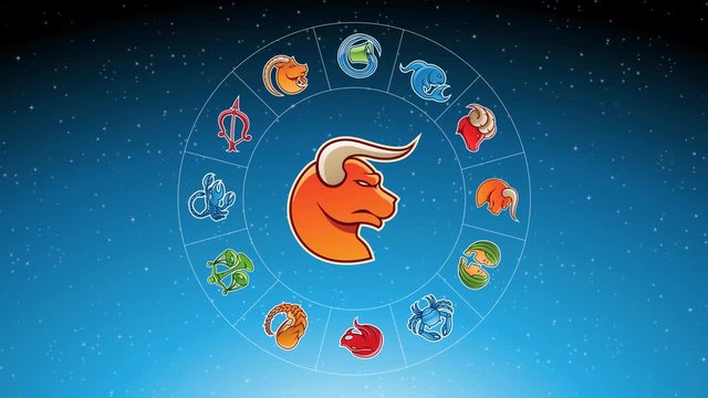 Animation of Colorful Taurus Zodiac Sign