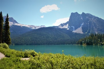 Fototapeta na wymiar Lovely Emerald Lake in Yoho National Park, BC, Canada