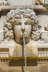 Fountain at Esplanade Charles-de-Gaulle in Nimes, France