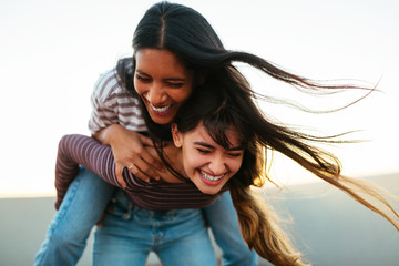 Multiethnic best friends.