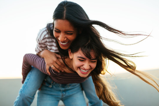 Multiethnic best friends.