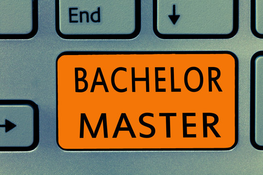 Conceptual hand writing showing Bachelor Master. Business photo text An advanced degree completed after bachelor's degree.