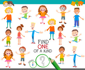 one of a kind game with cartoon kids and teens