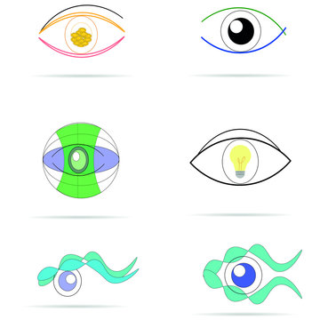 Colorful eye vector set for design