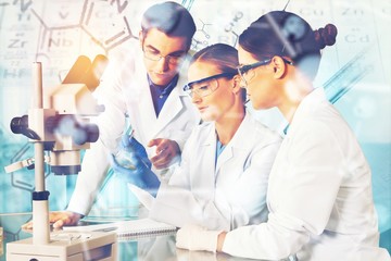 Two scientists conducting research in a lab environment