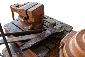 old tools isolated on white background