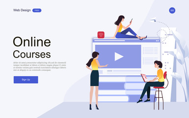 Modern flat design concept of education for website banner and landing page template.Online education, training and courses, learning. Vector illustration.