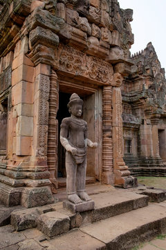 Thailand, Buri Ram Province, Khmer Temple, Prasat Phanom Rung, Temple and sculpture