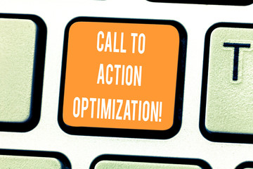 Handwriting text writing Call To Action Optimization. Concept meaning Website online marketing...