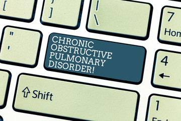 Handwriting text Chronic Obstructive Pulmonary Disorder. Concept meaning Disease medical treatment...